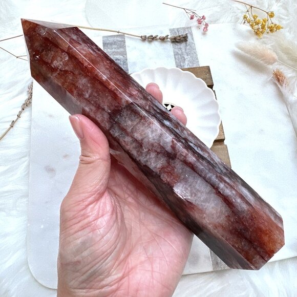 Beautiful Hematoid/Fire Quartz Tower - Picture 7 of 7